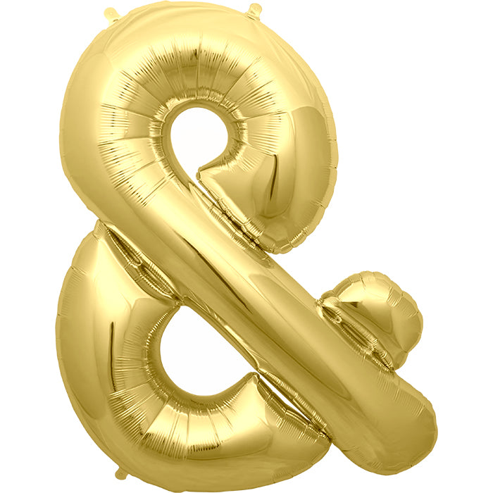 16" Gold Letter, Number & Symbol Balloons