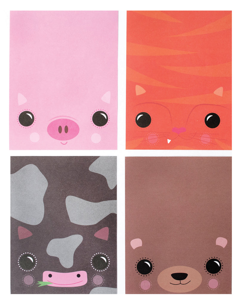 Fold Over Notepad in Animal Friends
