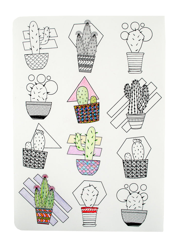 Coloring Book Cactus & Succulents (Travel Size)