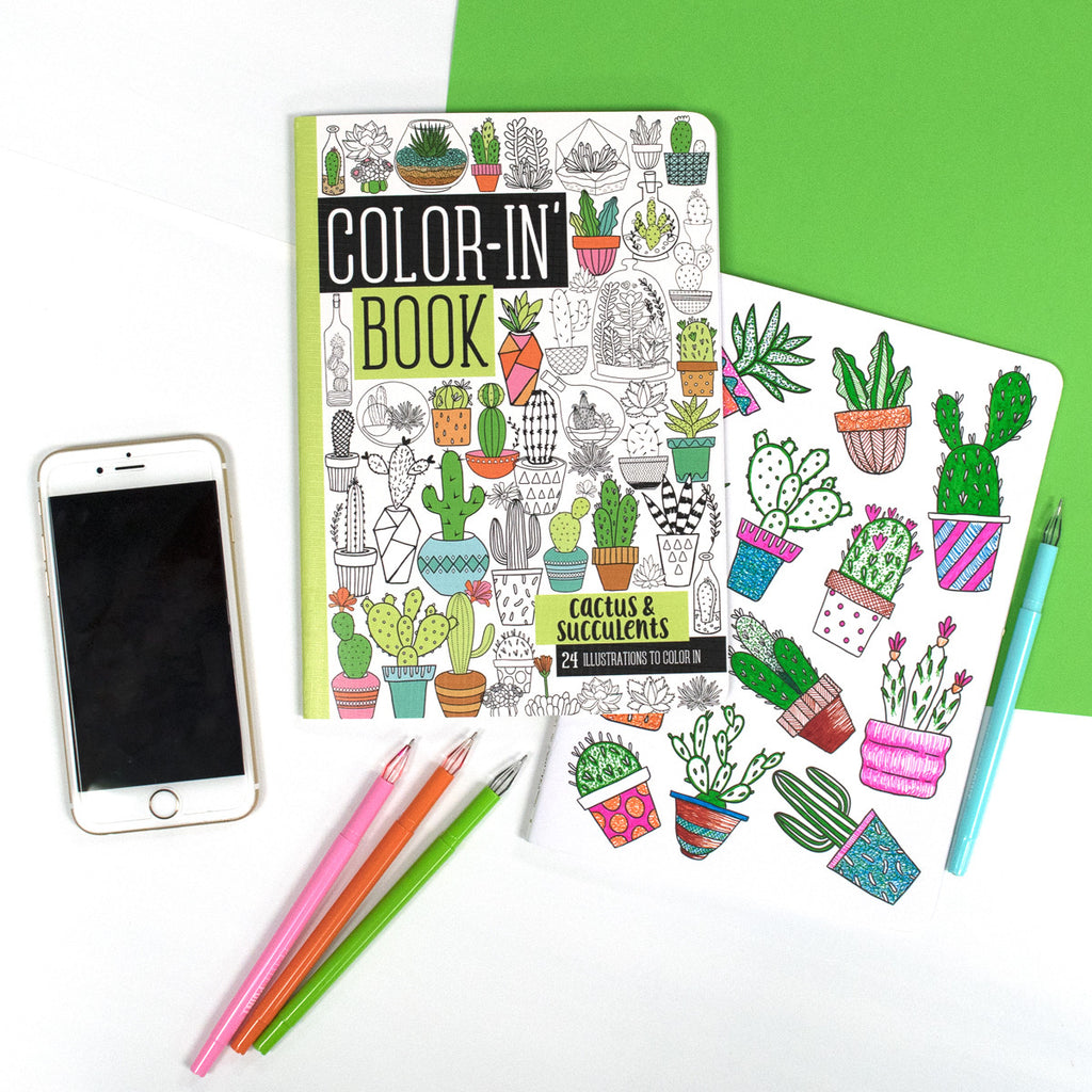 Coloring Book Cactus & Succulents (Travel Size)