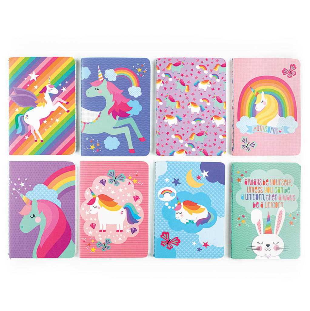 Mini Pocket Pal Journals in Unique Unicorns (8-Pack)