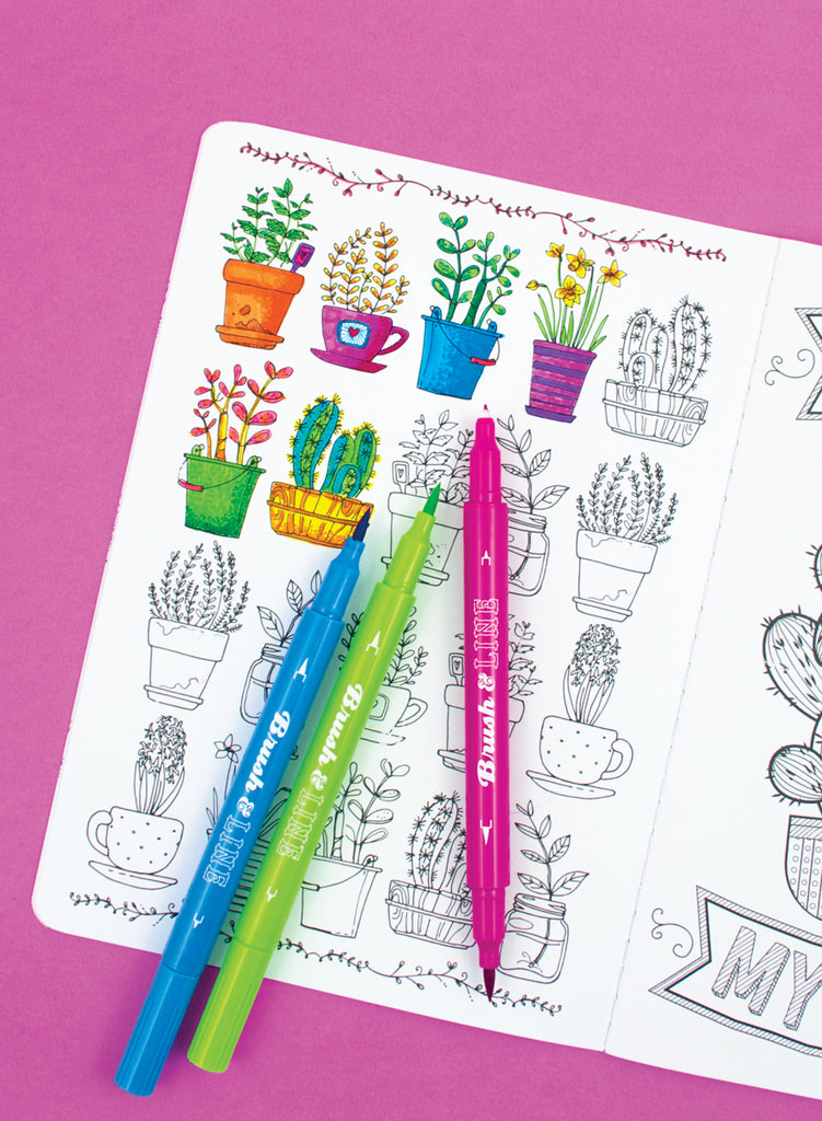 Brush and Line Double-Ended Markers (24-pack)