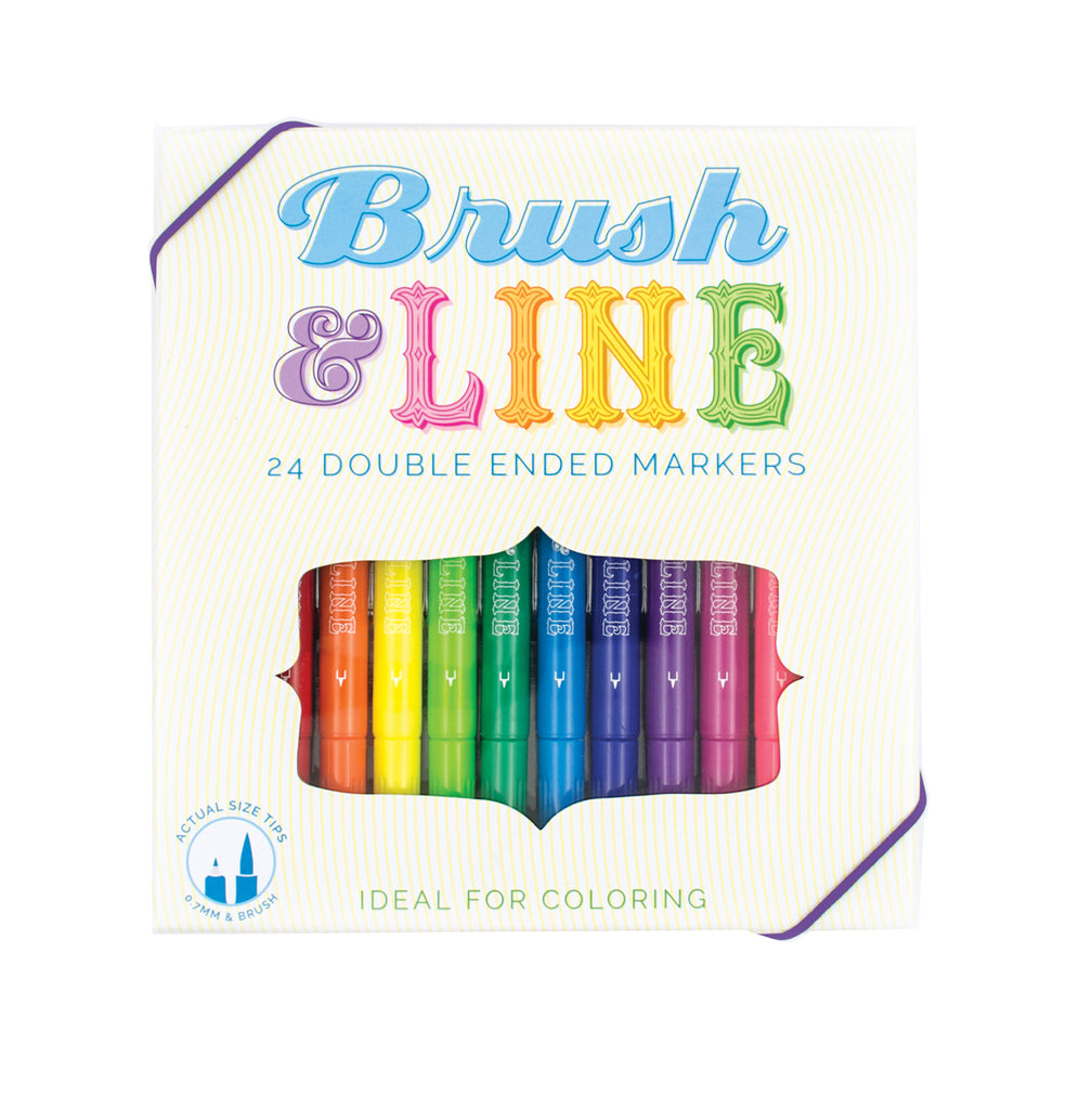 Brush and Line Double-Ended Markers (24-pack)