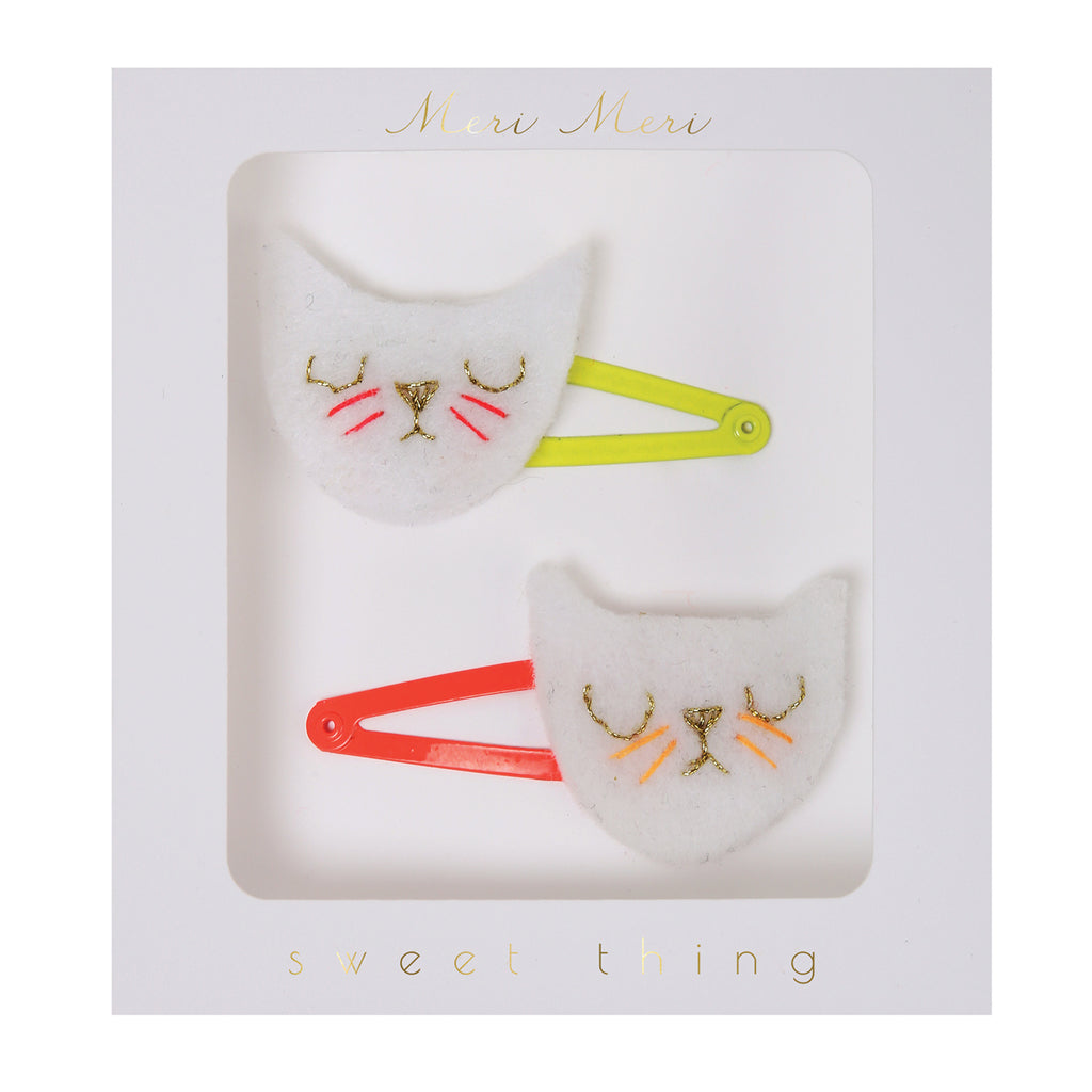 Kitty Cat Felt Hair Clips