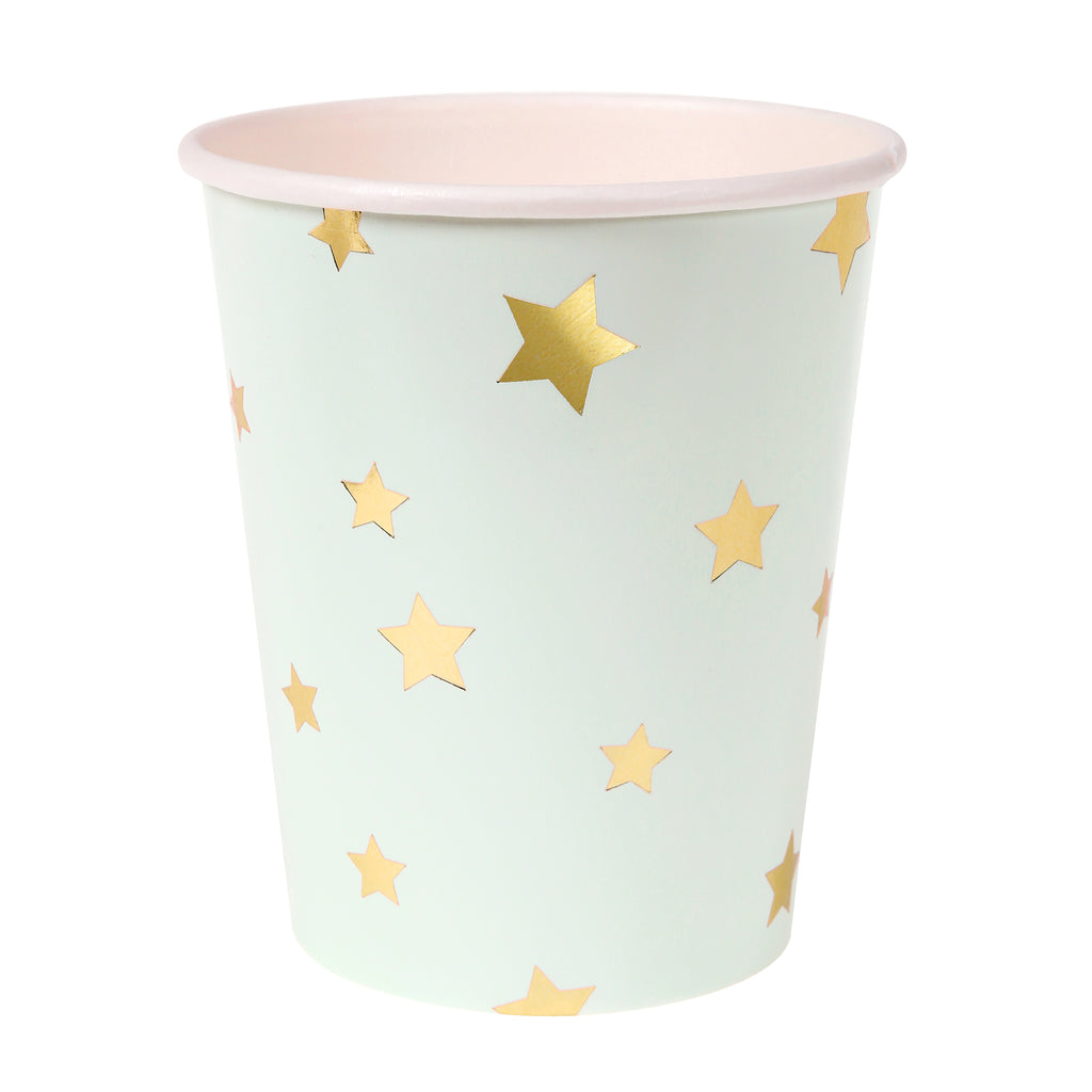 Colorful Gold Star Paper Cups