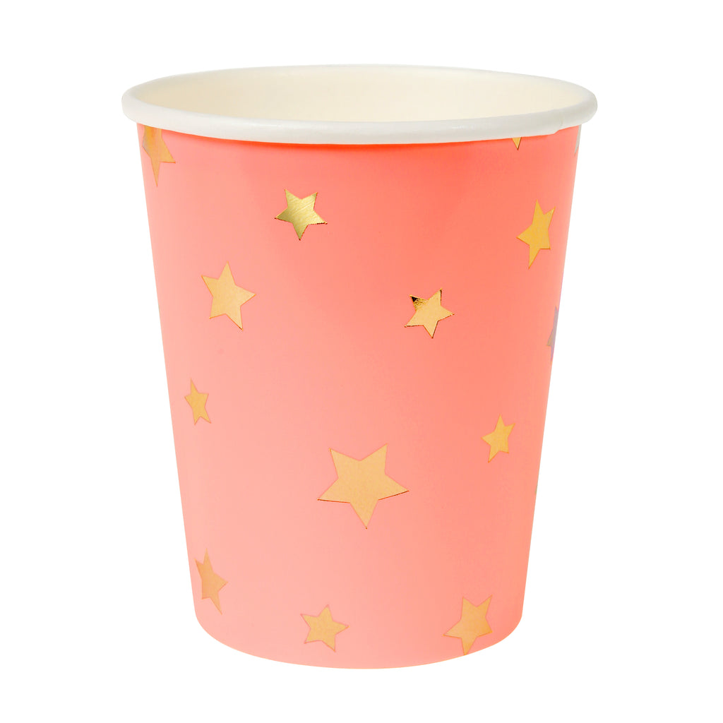 Colorful Gold Star Paper Cups