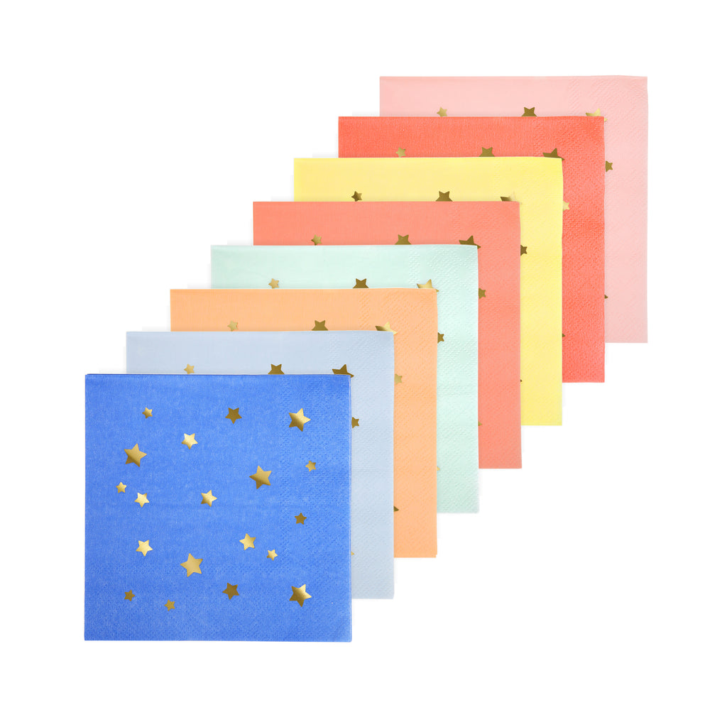 Colorful Gold Star Napkins (Small)