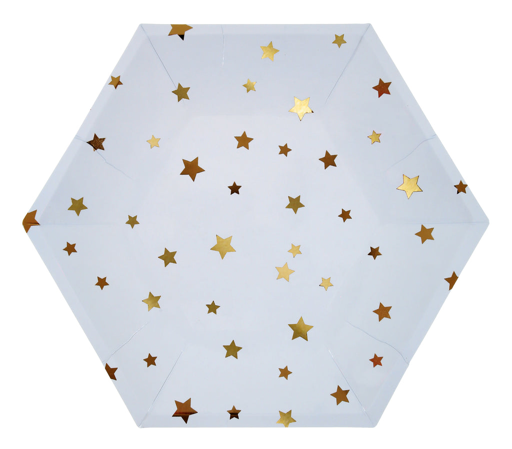 Colorful Gold Star Paper Plates
