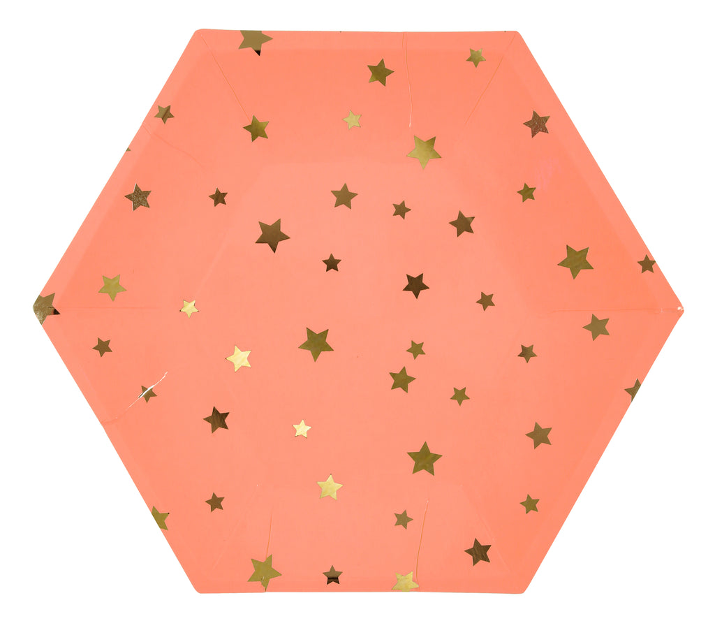 Colorful Gold Star Paper Plates
