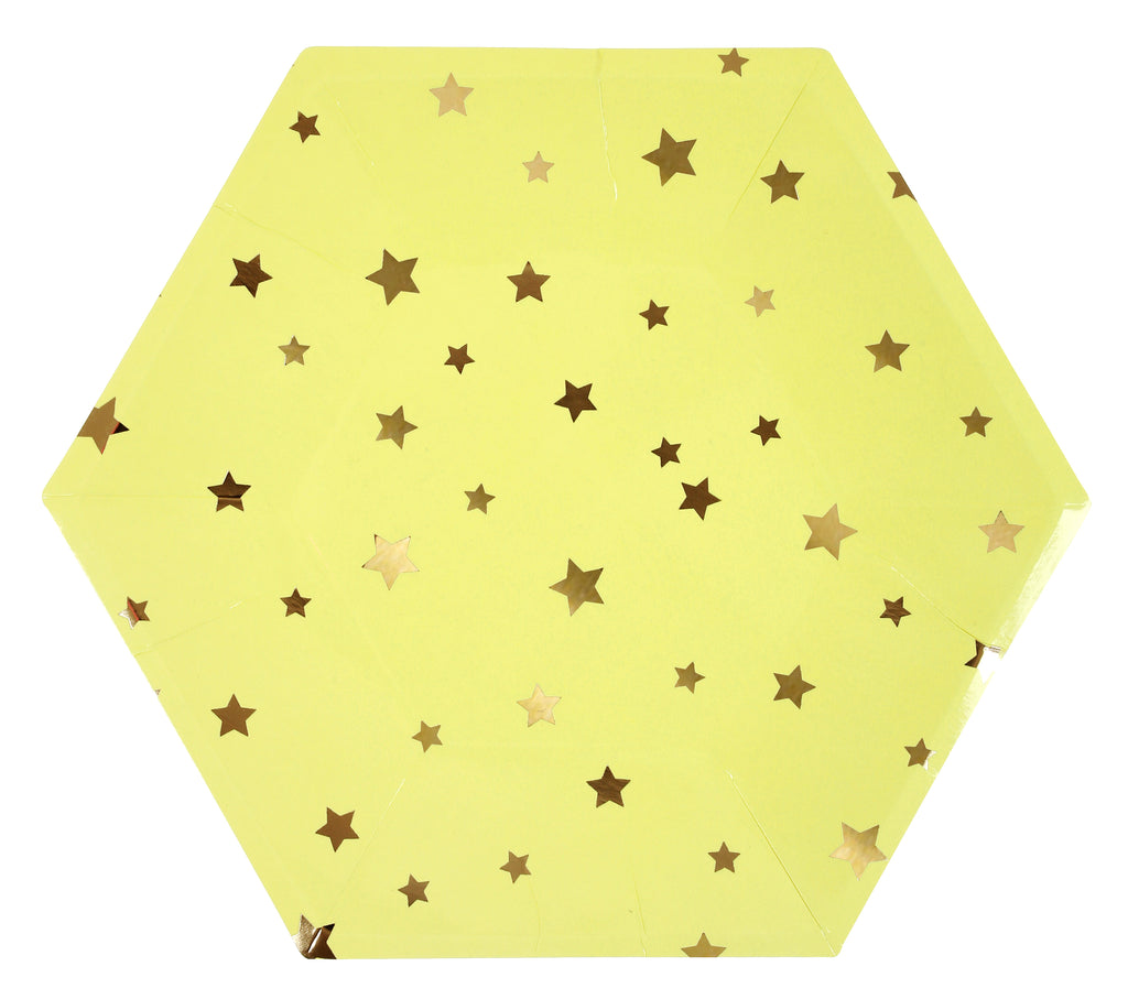 Colorful Gold Star Paper Plates