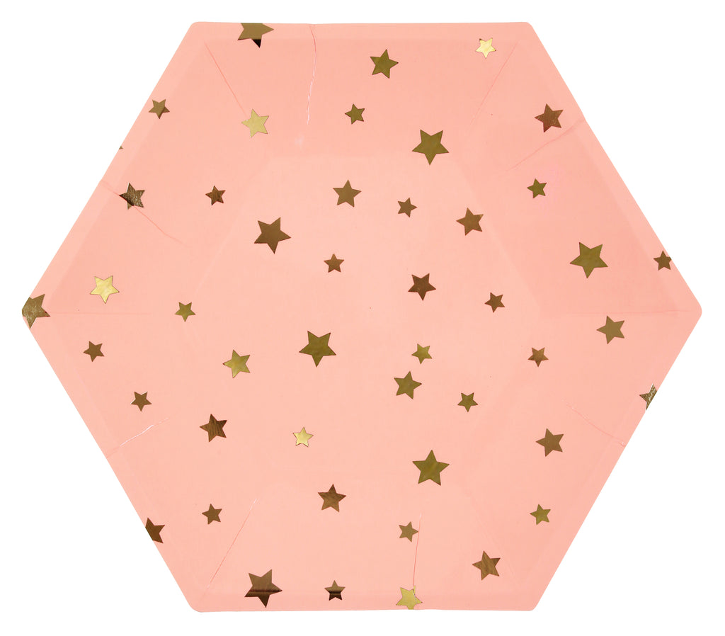 Colorful Gold Star Paper Plates