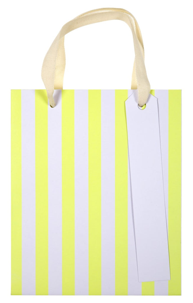 Neon Stripe Party Favor Bags (3-pack)