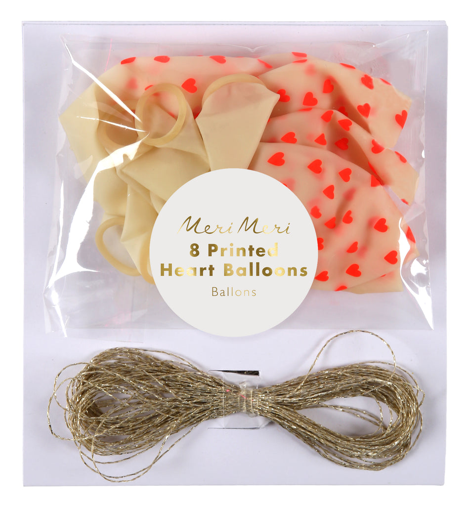 Neon Heart Pattern Balloons (8-pack)