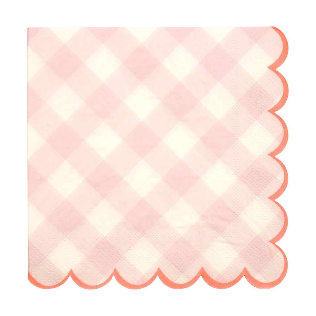 Pink Gingham Napkins (Large)