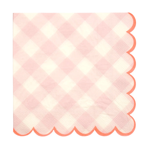 Pink Gingham Napkins (Large)