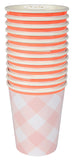 Pink Gingham Paper Cups