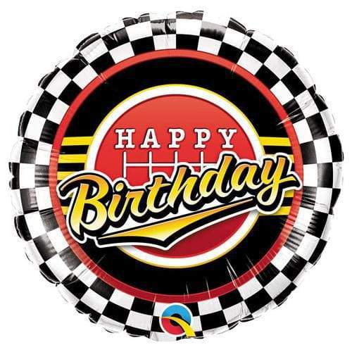 Race Car Party Checkered Mylar Balloon