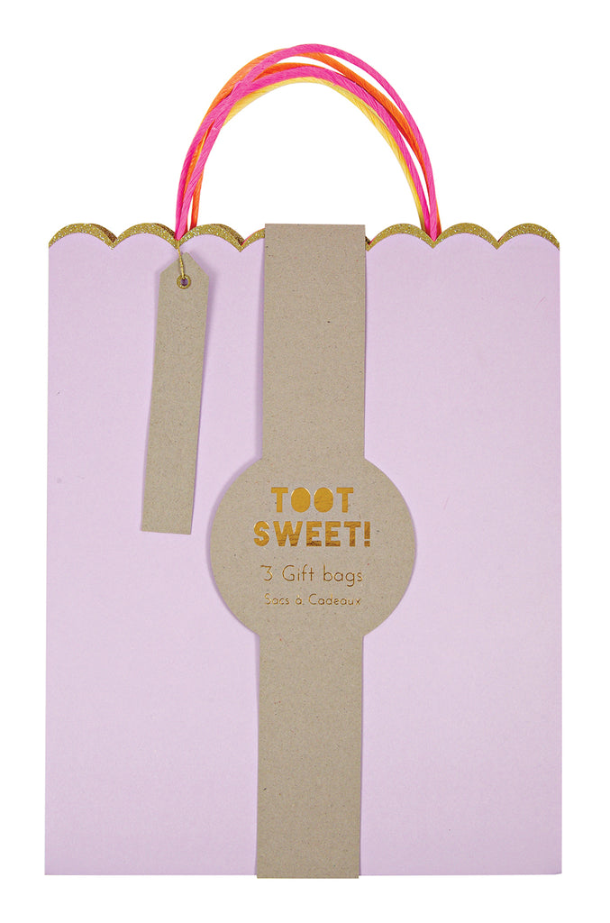 Pastel & Neon Party Favor Bags (3-pack)