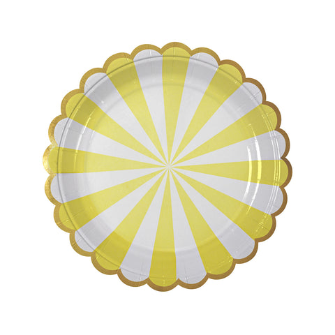 Stripe Paper Plates (Small) in Yellow