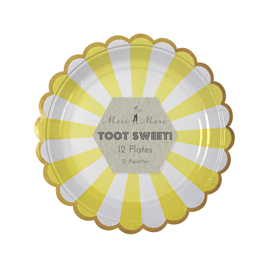 Stripe Paper Plates (Small) in Yellow