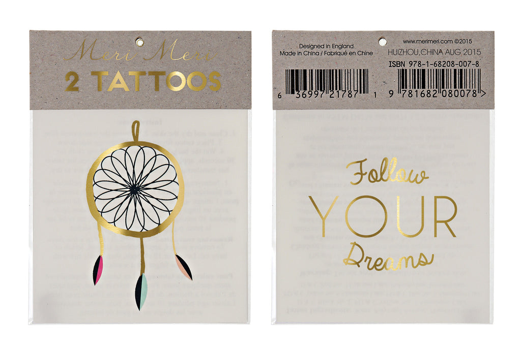 Dream Catcher & Follow Your Dreams Tattoos