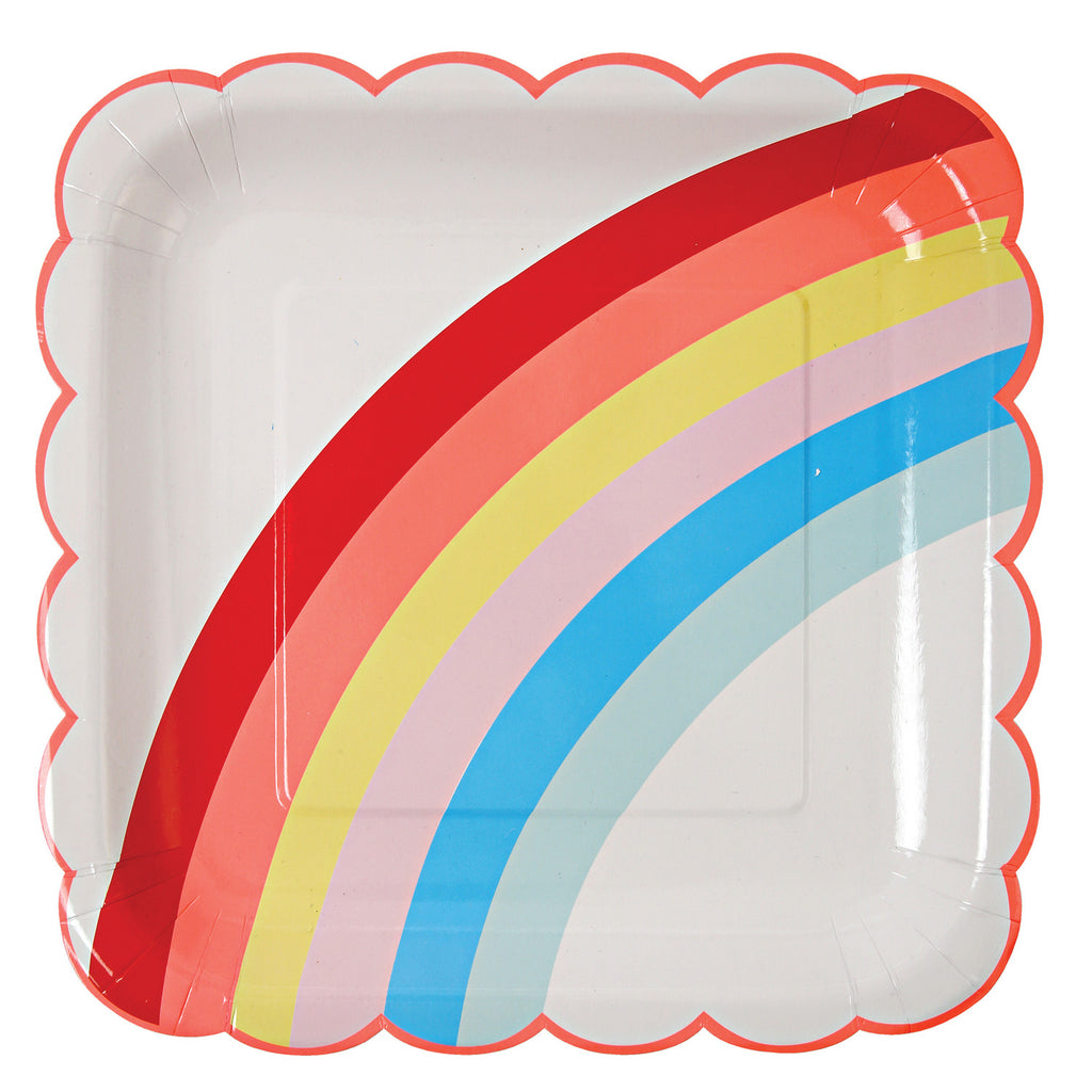 rainbow paper plate