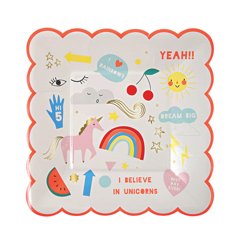 unicorn paper plate