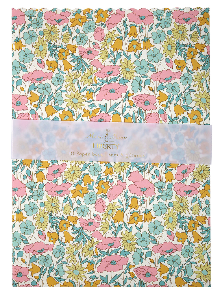 Paper Treat Bags in Liberty Poppy and Daisy Prints (10-pack)
