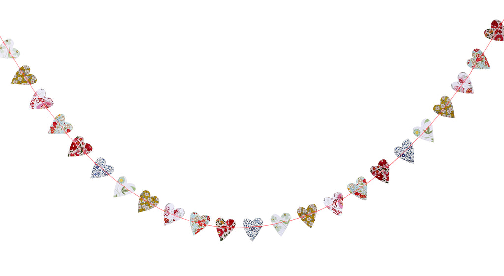 Mini Heart Garland in Assorted Liberty Prints