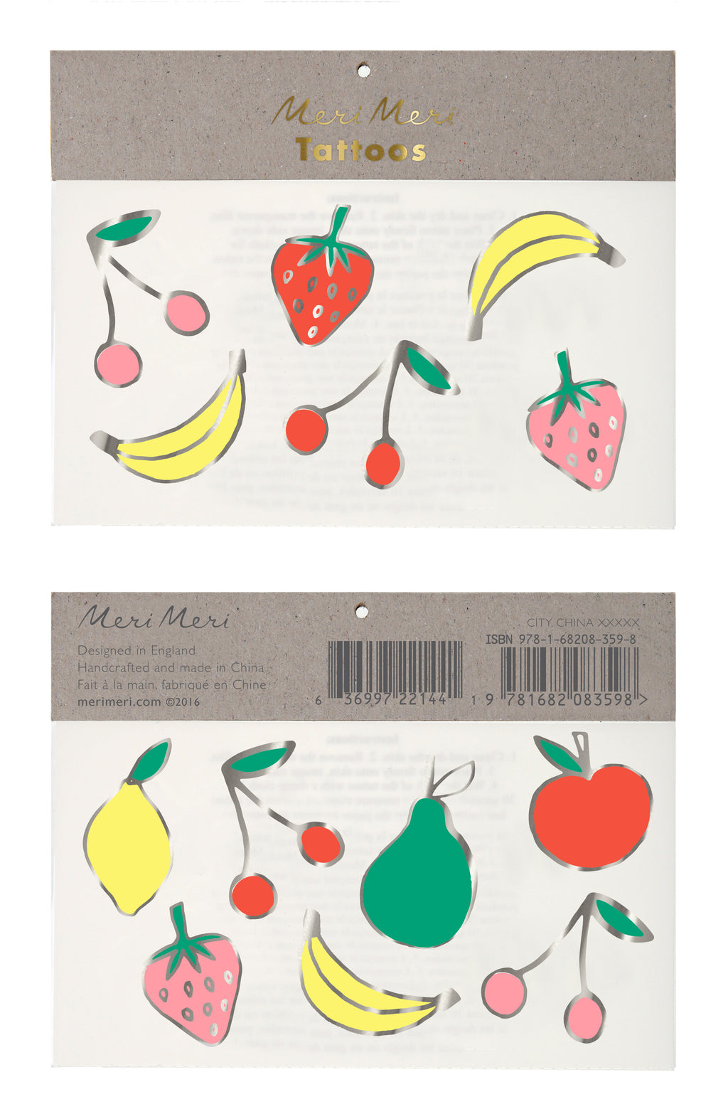 Neon Foil Fruit Tattoos