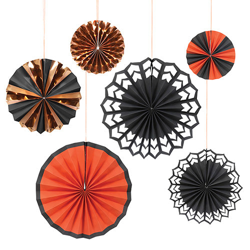 Halloween Pinwheel Party Fans (6-pack)