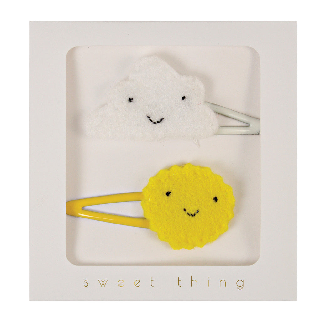 Cloud + Sun Felt Hair Clips