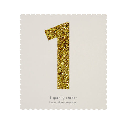 Gold Glitter Number Stickers