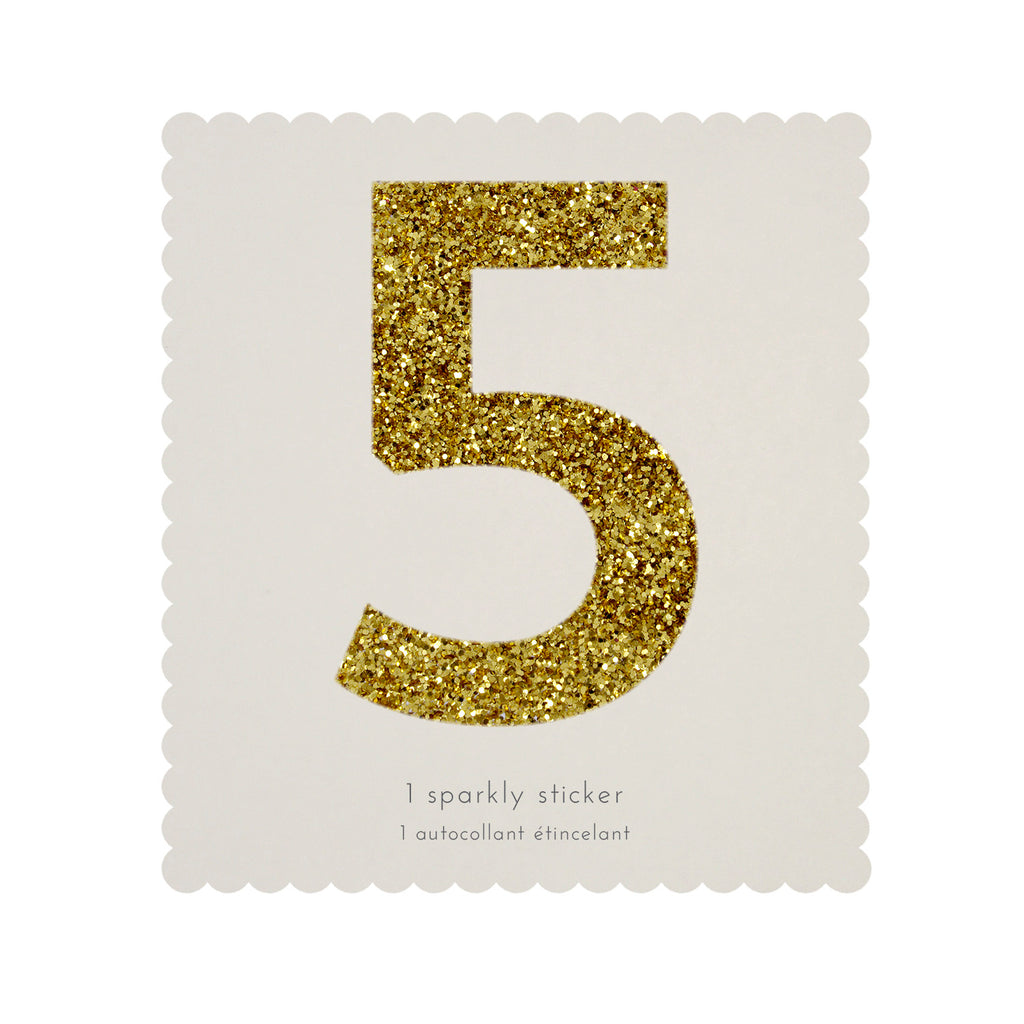 Gold Glitter Number Stickers