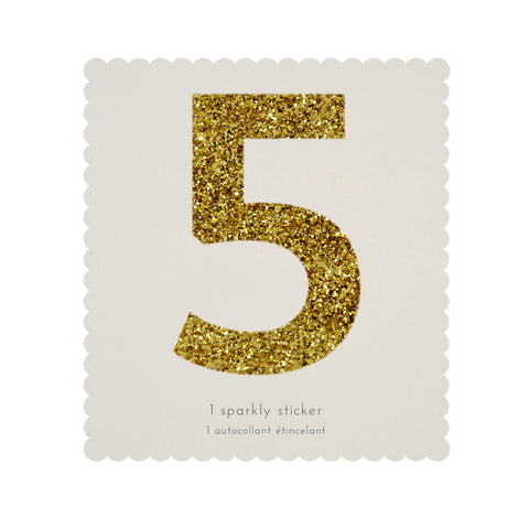 Gold Glitter Number Stickers
