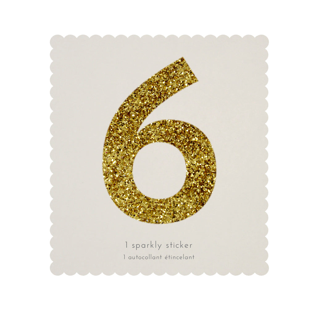 Gold Glitter Number Stickers