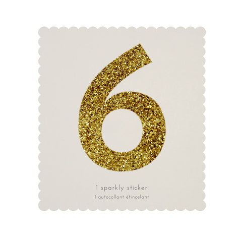 Gold Glitter Number Stickers