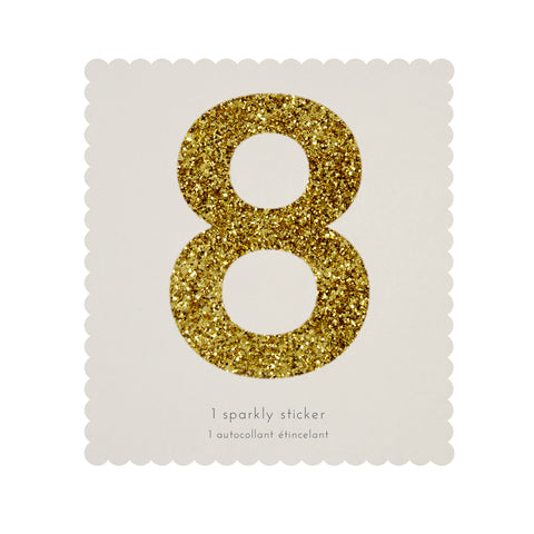 Gold Glitter Number Stickers