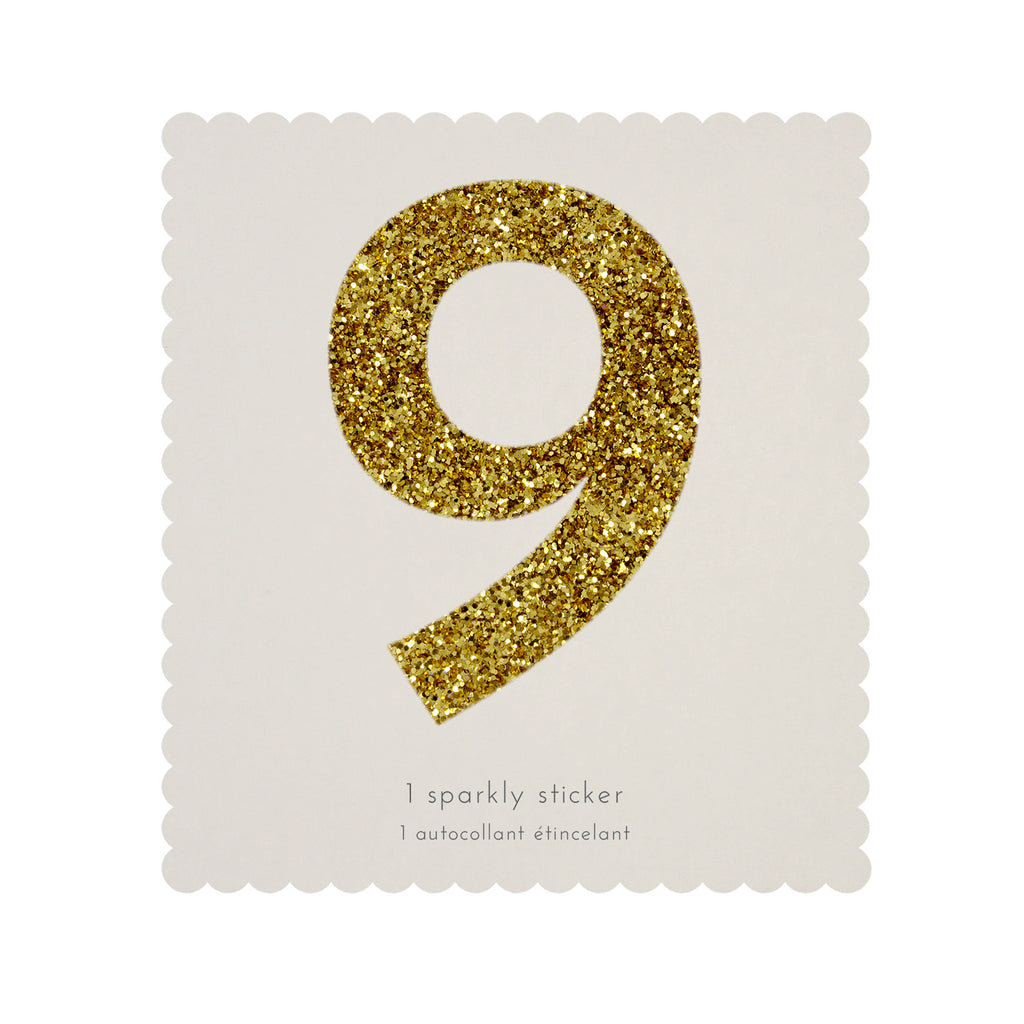 Gold Glitter Number Stickers