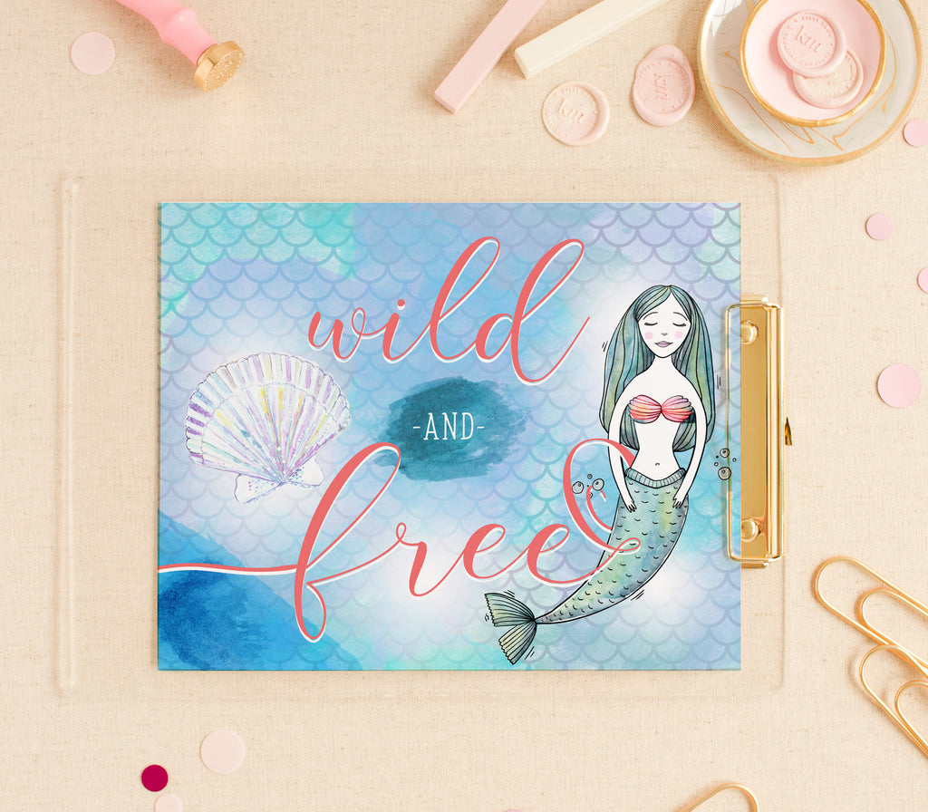 "Let's Be Mermaids, Wild & Free" 8x10 Art Print