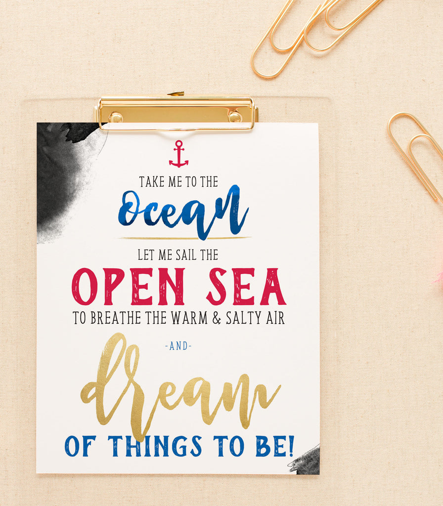 "Take Me To the Ocean" 8x10 Art Print