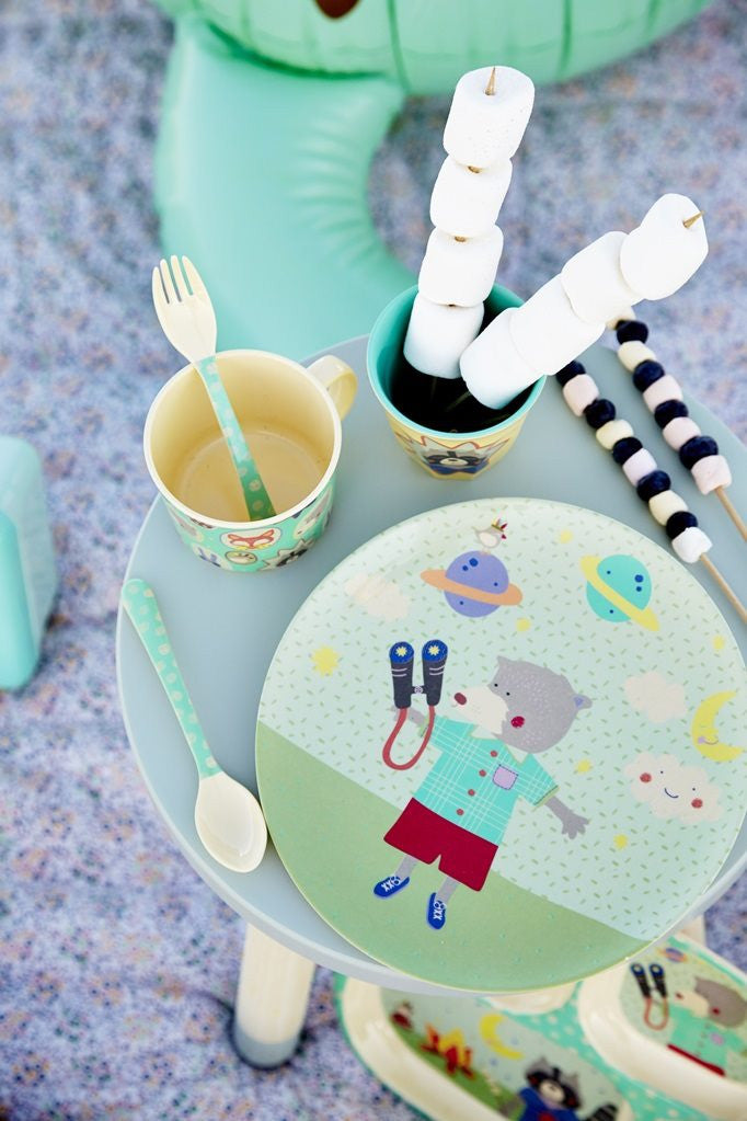 Toddler Divided Melamine Plate in Happy Camper Print