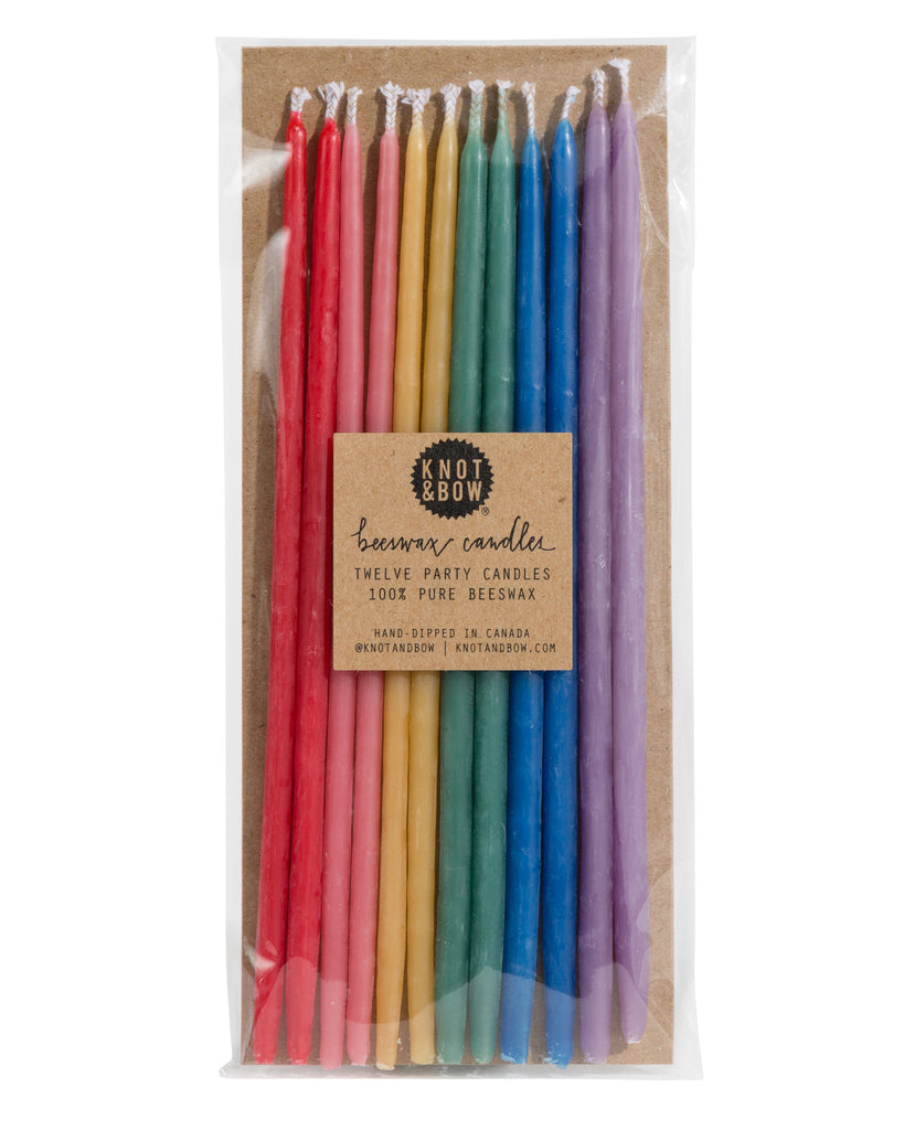 Rainbow Tall Beeswax Party Candles