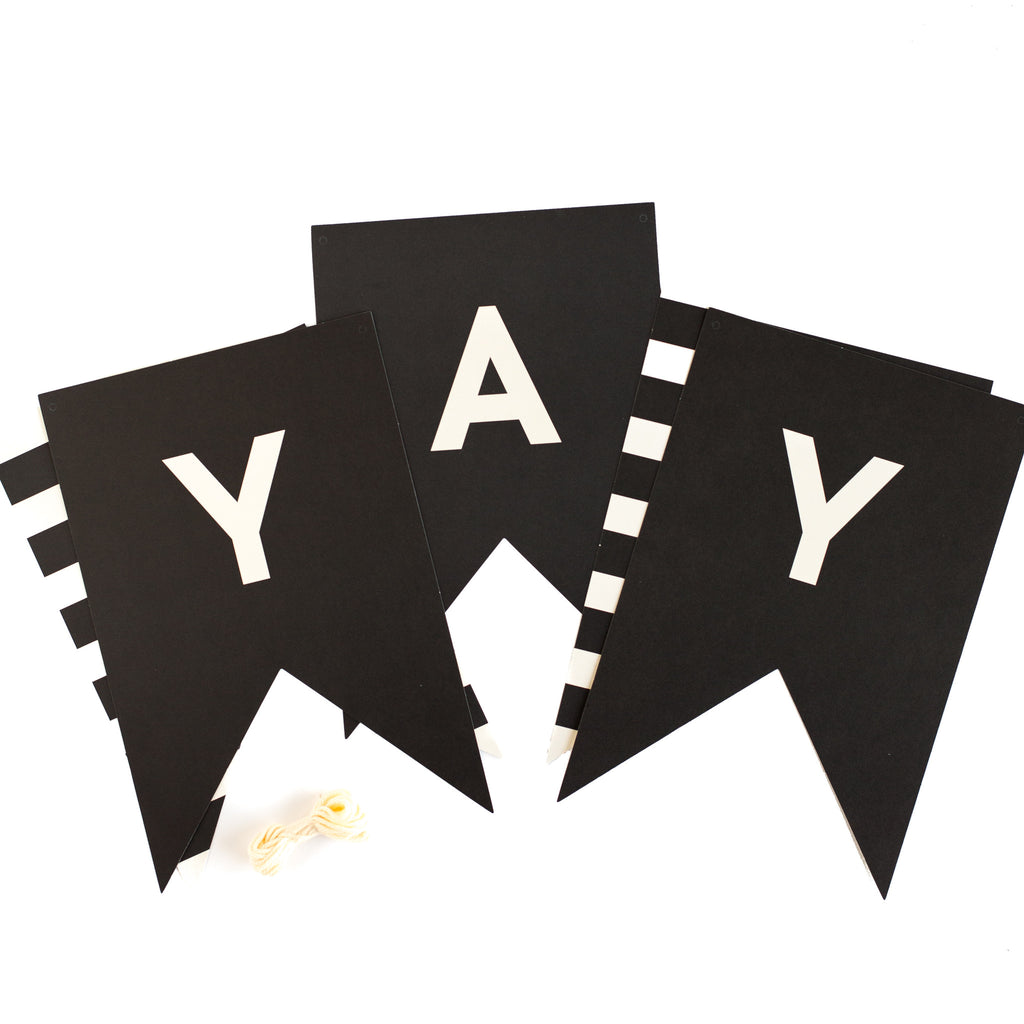 Large Letter Banner in Black & White