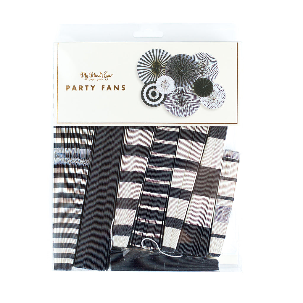 Party Fans in Black & White (8-pack)