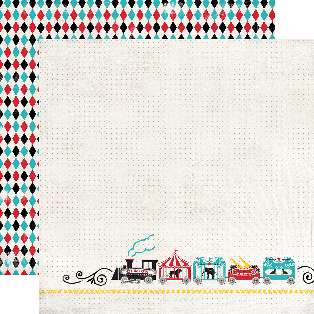 Party Paper Placemat in Circus Train Print