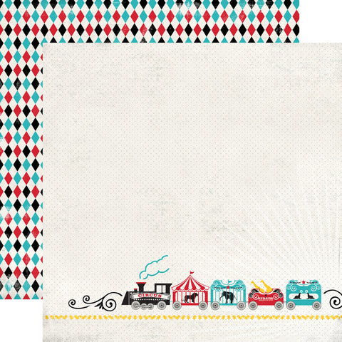 Party Paper Placemat in Circus Train Print