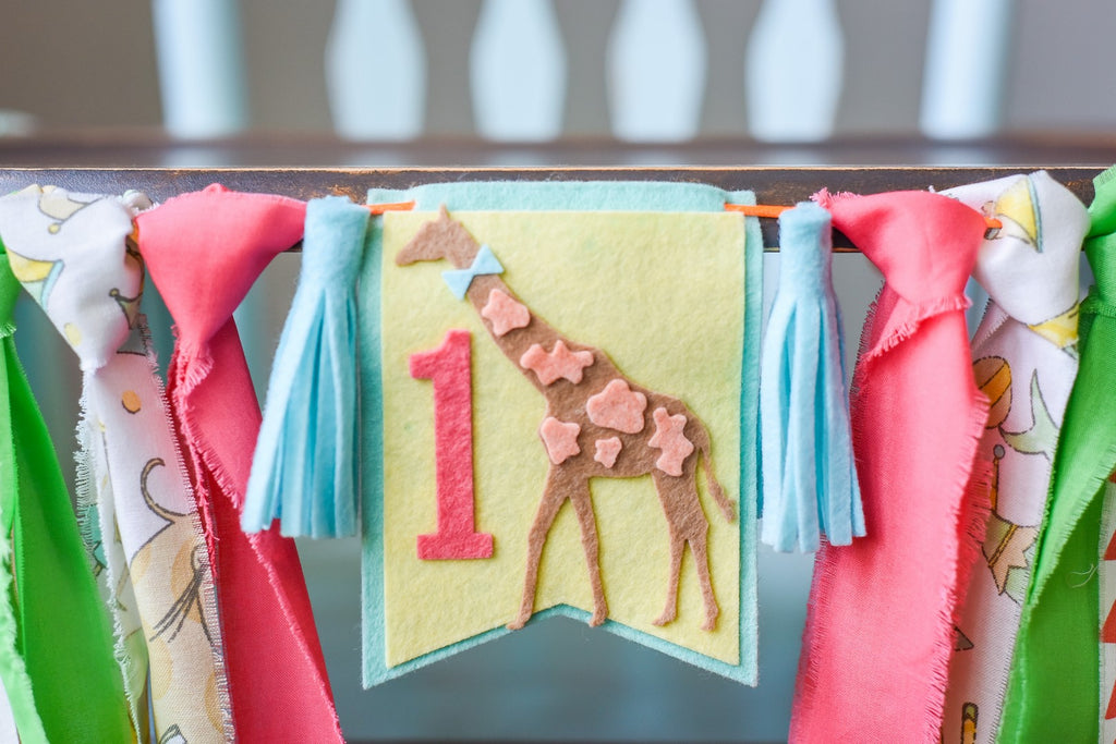 Circus High Chair Banner Handmade by Sugar Moon Bloom