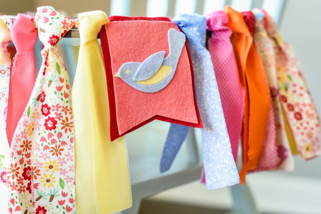 Little Birdie High Chair Banner Handmade by Sugar Moon Bloom