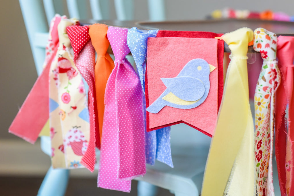 Little Birdie High Chair Banner Handmade by Sugar Moon Bloom